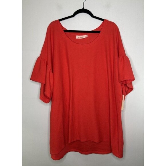EVRI Red Tunic 3/4 Bell Sleeve Top Women’s Size 3X NWT - Picture 1 of 13
